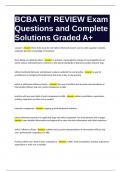 BCBA FIT REVIEW Exam Questions and Complete Solutions Graded A+