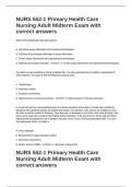 NURS 552-1 Primary Health Care Nursing Adult Midterm Exam with correct answers