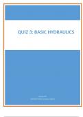 Quiz 3: Basic Hydraulics