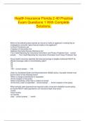  Health Insurance Florida 2-40 Practice Exam Questions 1 With Complete Solutions.