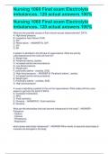 Nursing 1060 Final exam Electrolyte imbalances. 120 actual answers 100%  