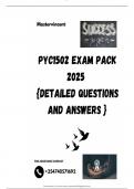 PYC1502 EXAM PACK 2025  {DETAILED QUESTIONS AND ANSWERS }