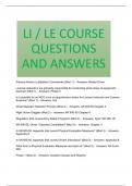 LI / LE COURSE QUESTIONS AND ANSWERS