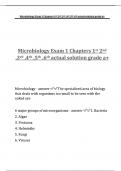 Microbiology Exam 1 Chapters 1st 2nd ,3rd ,4th ,5th ,6th actual solution grade a+