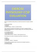 EXERCISE PHYSIOLOGY CCSP EVALUATION