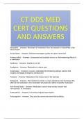 CT DDS MED CERT QUESTIONS AND ANSWERS