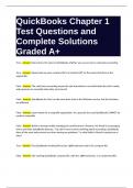 QuickBooks Chapter 1 Test Questions and Complete Solutions Graded A+