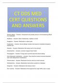 CT DDS MED CERT QUESTIONS AND ANSWERS