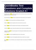 QuickBooks Test Questions and Complete Solutions Graded A+