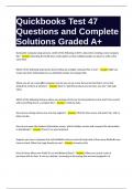 Quickbooks Test 47 Questions and Complete Solutions Graded A+