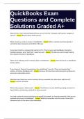 QuickBooks Exam Questions and Complete Solutions Graded A+