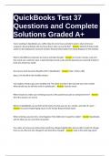 QuickBooks Test 37 Questions and Complete Solutions Graded A+