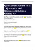 QuickBooks Online Test 1 Questions and Complete Solutions Graded A+.