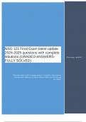 NSG 121 Final Exam latest update 2024-2025 questions with complete solutions (GRADED ANSWERS- FULLY SOLVED).