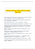 Sample Questions RBC With Complete Solutions.