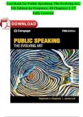 Test Bank for Public Speaking: The Evolving Art, 5th Edition by Coopman All Chapters  1-17 Fully Covered 2024 A+ Guide Latest ISBN:9780357656754 Newest Version