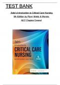 Sole’s Introduction to Critical Care Nursing 9th Edition Test Bank by Flynn Makic & Morata, ISBN: 9780443110368, All Chapters 1 to 21 Covered, Verified Latest Edition