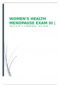 WOMEN'S HEALTH MENOPAUSE EXAM III |GUARANTEED PASS 2024