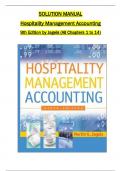 Hospitality Management Accounting 9th Edition by Jagels Martin. ) TEST BANK & SOLUTIONS MANUAL All 1-14 Chapters Covered ,Latest Edition, ISBN:9780471687894