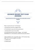 ADVANCE RIGGER TEST EXAM 20242025 WITH GUARANTEED ACCURATE ANSWERS