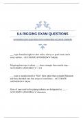 UA RIGGING EXAM QUESTIONS WITH GUARANTEED ACCURATE ANSWERS  