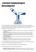 CHIMIE INORGANIQUE REMARQUES