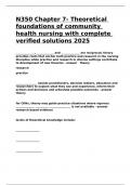 N350 Chapter 7- Theoretical foundations of community health nursing with complete verified solutions