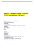   Finance 4201 Mizzou Final Questions And Answers Latest Top Score.