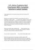 U.S. Army Customs And Courtesies With Complete Solutions Latest Update