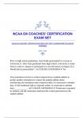 NCAA DII COACHES' CERTIFICATION EXAM SET WITH GUARANTEED ACCURATE ANSWERS