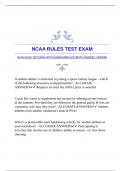 NCAA RULES TEST EXAM WITH GUARANTEED ACCURATE ANSWERS |VERIFIED