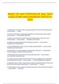  RIGHT OF WAY PORTION OF QAC TEST QUESTIONS AND ANSWERS RATED A+ 2024.