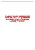 NACC-PSW SELF-ASSESSMENT MOCK EXAM #4-490 QUESTIONS VERIFIED BY EXPERTS 2024 LATEST UPDATED) 