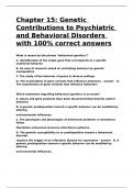 Chapter 15 Genetic Contributions to Psychiatric and Behavioral Disorders with 100- correct answers