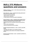 BUS-J 375 Midterm questions and answers.