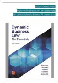 Dynamic Business Law: The Essentials, 5th Edition SOLUTION MANUAL by Kubasek, Browne, Herron, Verified Chapters 1 - 25, Complete Newest Version