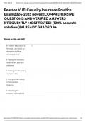 Pearson VUE: Casualty Insurance Practice Exam|2024-2025 newest|COMPREHENSIVE QUESTIONS AND VERIFIED ANSWERS |FREQUENTLY MOST TESTED| (100% accurate solutions)|ALREADY GRADED A+