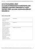 ACLS PreTest|2024-2025 newest|COMPREHENSIVE QUESTIONS AND VERIFIED ANSWERS |FREQUENTLY MOST TESTED| (100% accurate solutions)|ALREADY GRADED A+