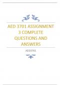 AED 3701 ASSIGNMENT 3 COMPLETE QUESTIONS AND ANSWERS