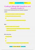 Coding & Billing MNT Questions and  Answers Grade A+