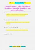 Course Careers - Sales Technology  Final Exam Study Set Questions and  Answers Grade A+