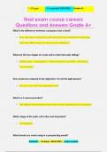 final exam course careers Questions and Answers Grade A+