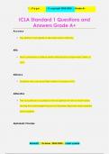 ICLA Standard 1 Questions and  Answers Grade A+