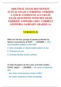 ODS FINAL EXAM 2024 NEWEST  ACTUAL EXAM 2 VERSIONS (VERSION  A AND B) COMPLETE ACCURATE  EXAM QUESTIONS WITH DETAILED  VERIFIED ANSWERS (100% CORRECT  ANSWERS) /ALREADY GRADED A+