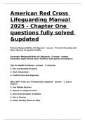 American Red Cross Lifeguarding Manual 2025 - Chapter One questions fully solved &updated.