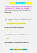 Network+ Final Test 009-16 SBOLC Questions and Answers Grade A+