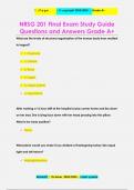 NRSG 201 Final Exam Study Guide Questions and Answers Grade A+