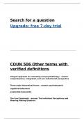 COUN 506 Other terms with verified definitions.