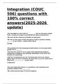 Integration (COUC 506) questions with 100- correct answers(2025-2026 update).