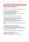 NSCA CPSS Exam 2024 | NSCA CPSS Actual  Exam Different Versions 2024 Questions and  Correct Answers Rated A+